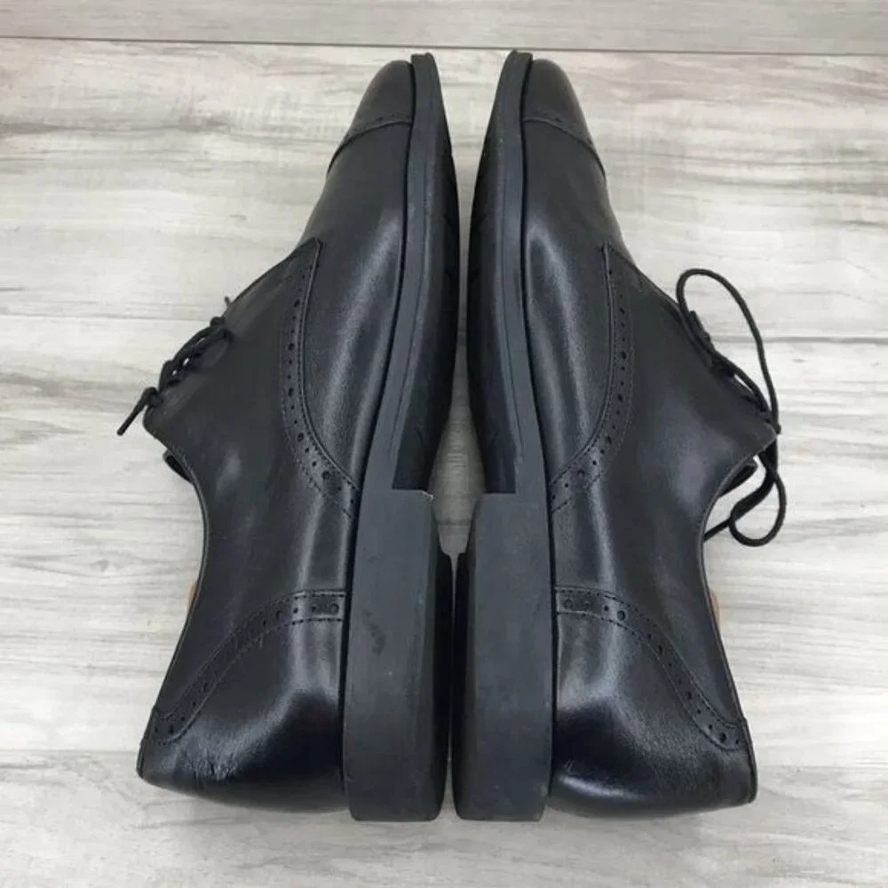 Allen Edmonds Oxfords Men's 12D Back Bay Black Leather Cap Toe Dress Shoes
